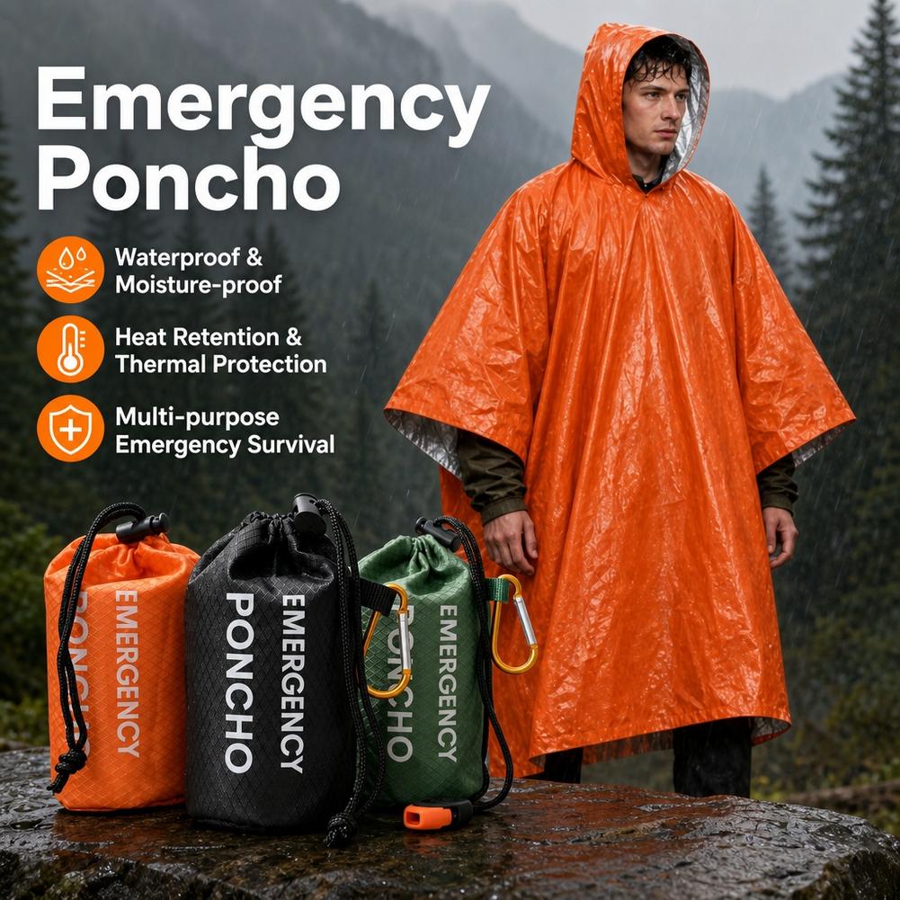 Portable Emergency Rain Poncho - огляд і ціна Camping Rain Poncho