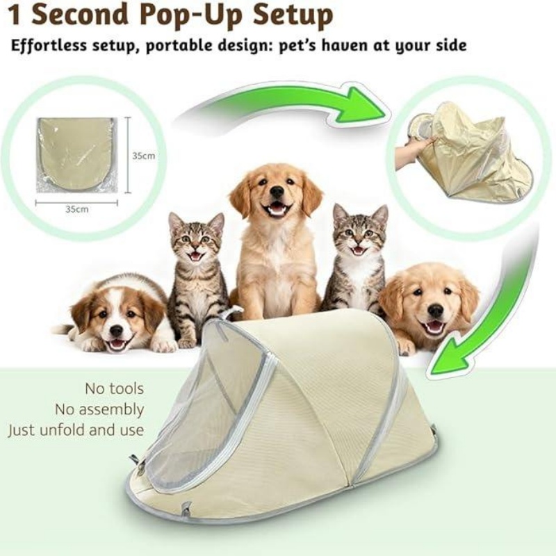 Portable Pop Up Dog Tent Sun P - огляд і ціна Outdoor Camping Dog Bed