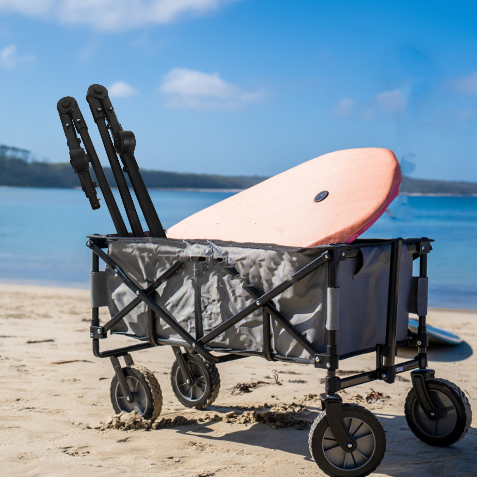 Folding Wagon Push Handle Dura - огляд і ціна Outdoor Camping Trolley