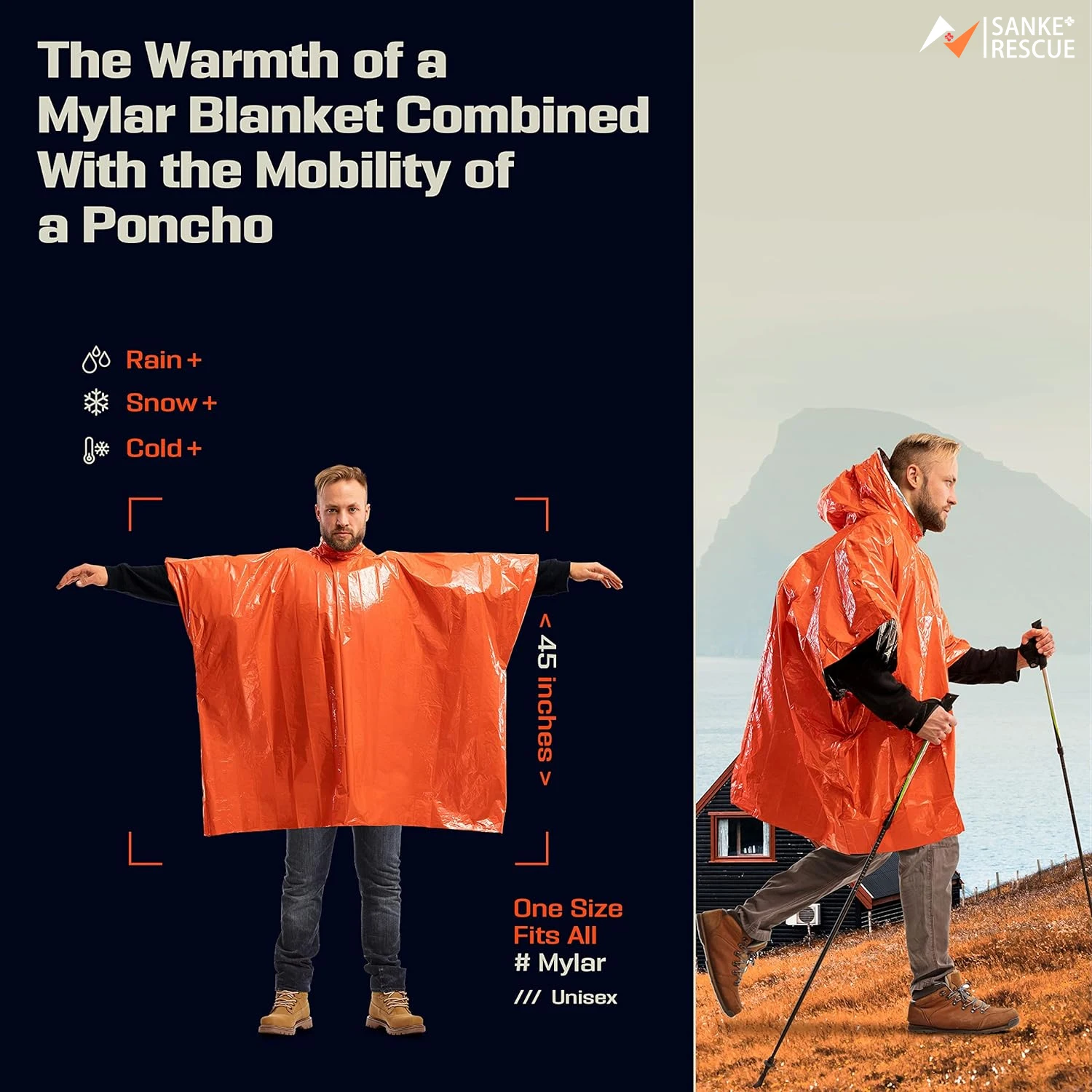 Emergency Rain Poncho Thermal  - огляд і ціна Camping Rain Poncho