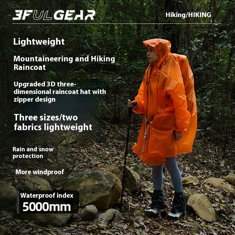 3F UL GEAR Zipper Raincoat 15D - огляд і ціна Camping Rain Poncho