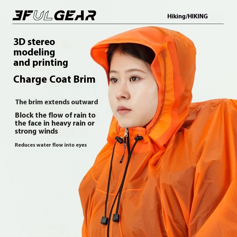 3F UL GEAR Zipper Raincoat 15D - огляд і ціна Camping Rain Poncho