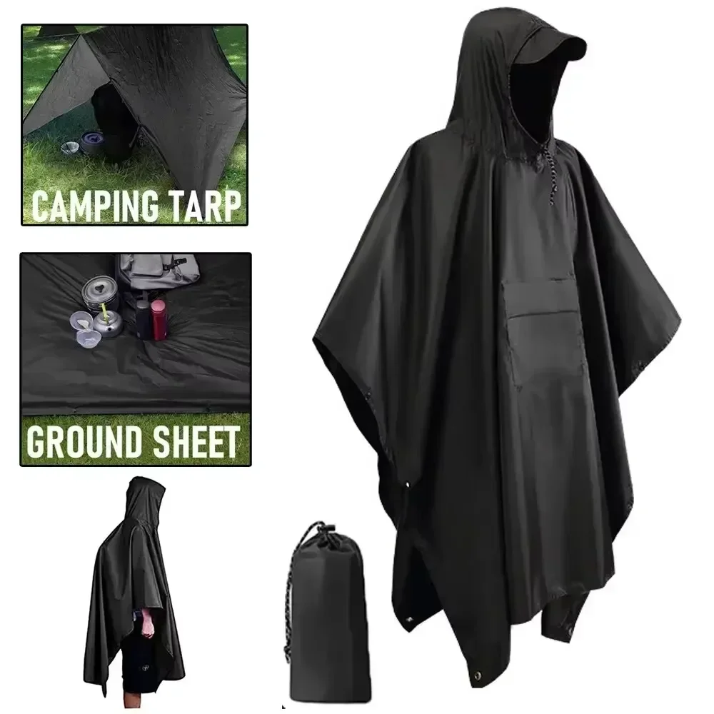 2026 3‑in‑1 Waterproof Hooded  - огляд і ціна Camping Rain Poncho