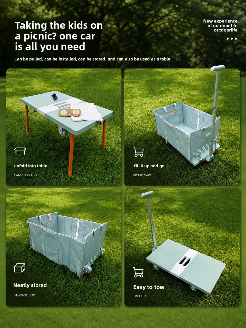 Outdoor Foldable Hand Wagon Mu - огляд і ціна Outdoor Camping Trolley